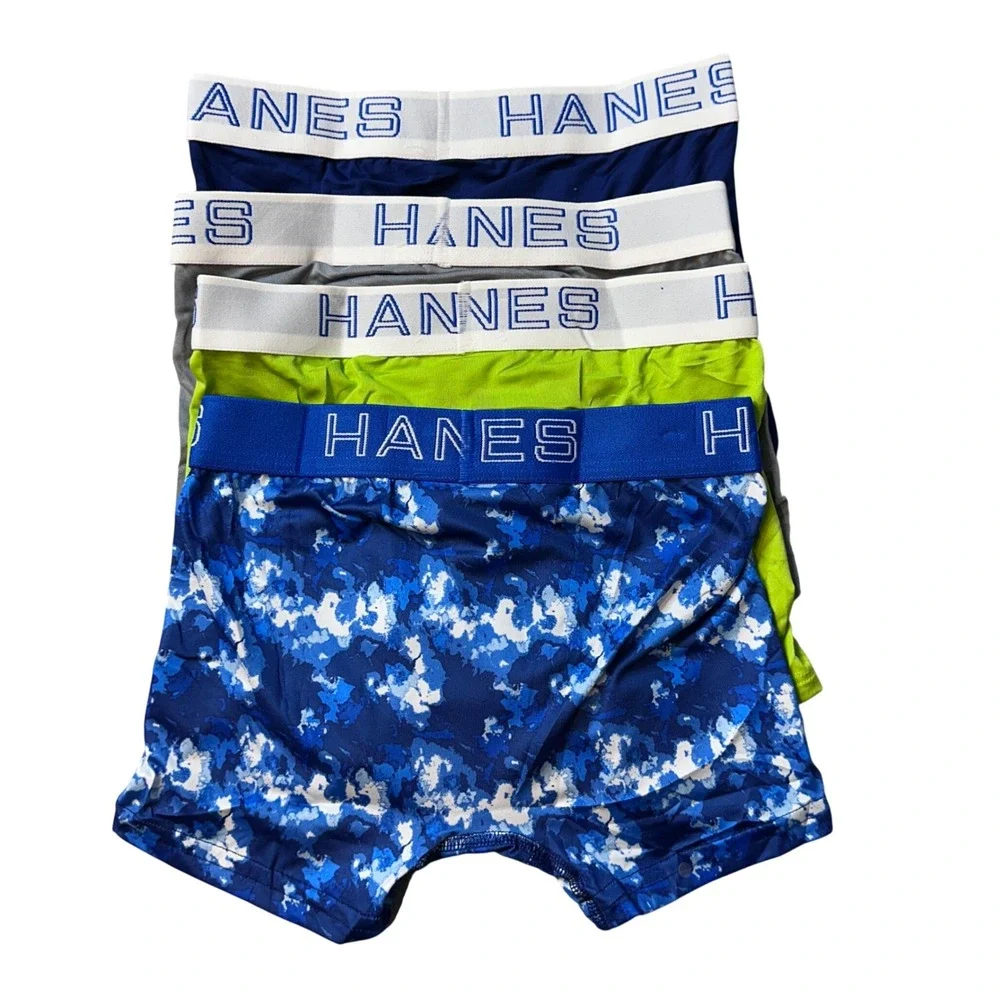 Hanes Boxer Briefs Boys S 6-7 Multicolor X-Temp 4-Way Stretch‎ 4-Pack Camo Navy